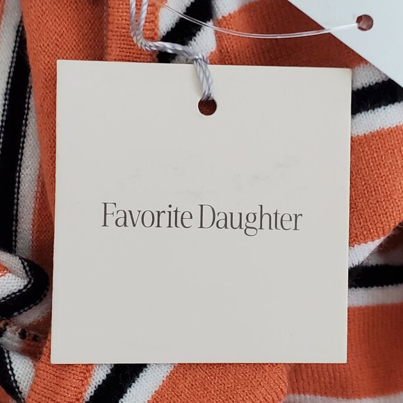 Favorite Daughter Revenge Coral Stripe Knit Sweater Crop Top NEW NWT Size M - Picture 13 of 14